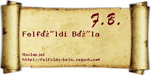 Felföldi Béla névjegykártya