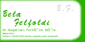 bela felfoldi business card